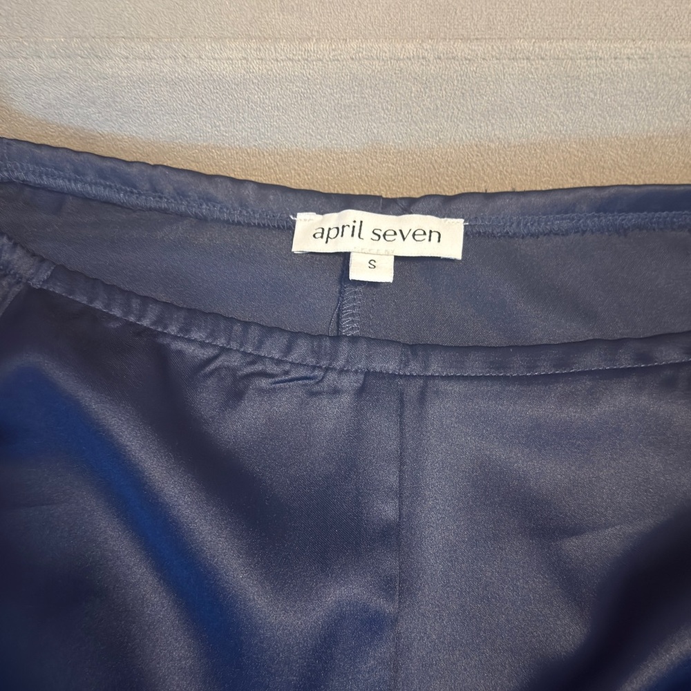 APRIL SEVEN APRIL SATIN PANT - Navy - Picture 3 of 4
